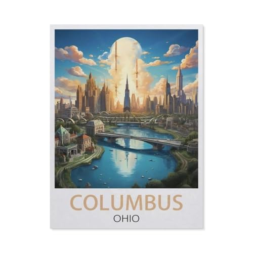 Puzzle mit 1000 Teilen, Columbus, Ohio, Puzzle 1000 Teile, lustiges Familienspiel für Kinder und Erwachsene (50 x 70 cm) - DI91 von YYHMKBYY