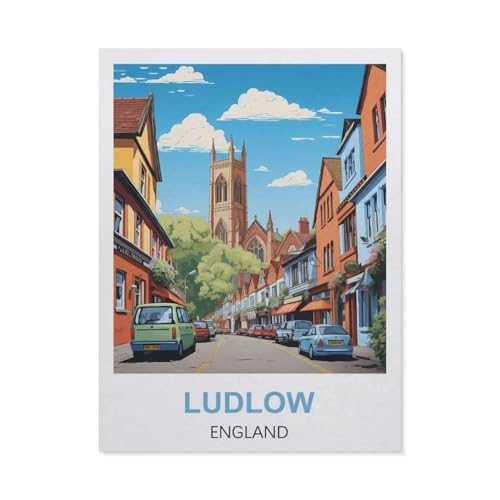 Puzzle mit 1000 Teilen, Ludlow, England, 3D für Erwachsene, Holz, Lernspielzeug, bestes Geburtstagsgeschenk, Jungen, Mädchen (75 x 50 cm) -EM73 von YYHMKBYY