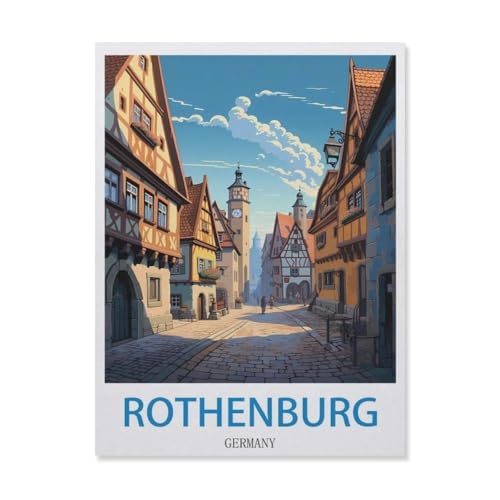 Puzzle mit 1000 Teilen, Rothenburg, Deutschland, 3D für Erwachsene, Papier, Lernspielzeug, bestes Geburtstagsgeschenk, Jungen, Mädchen (50 x 70 cm), EG3 von YYHMKBYY