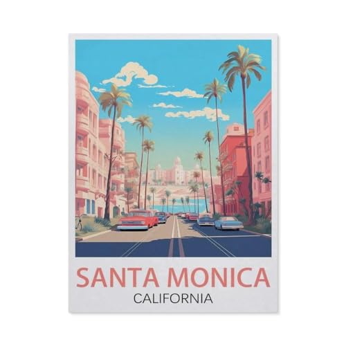 Puzzle mit 1000 Teilen, Santa Monica Kalifornien, Puzzle 1000 Teile, lustiges Familienspiel für Kinder und Erwachsene (75 x 50 cm) -EW52 von YYHMKBYY