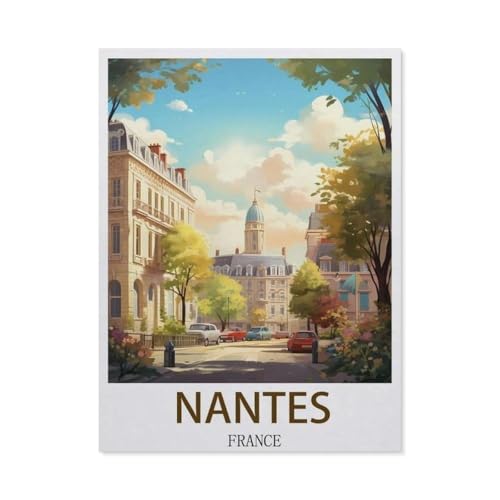Puzzles, Nantes Frankreich, aus Holz, modern, Heimdekoration, für Wohnzimmer, Büro, 1000 Teile (75 x 50 cm) -EY62 von YYHMKBYY