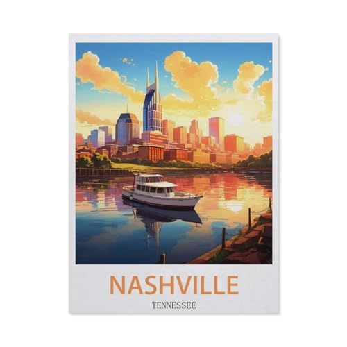 Puzzles 1000 Puzzles aus Papier, Nashville, Tennessee, Basteln, kreatives Puzzle, Geschenke, Lernspiele, Brain Challenge Puzzle (50 x 70 cm) - EC71 von YYHMKBYY