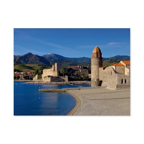 Puzzles 1000 Stück，Collioure - Perle der Cote Vermeille，Spielzeug Zur Stressreduktion Für Familien Puzzle - Personalisierte Herausforderungs-Spielzeuge Für Erwachsene（38x26cm）-AZ54 von YYHMKBYY