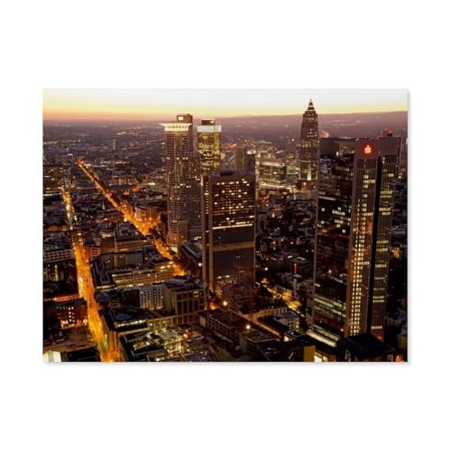 Puzzles 1000 Stück，Frankfurt Skyline，Spielzeug Zur Stressreduktion Für Familien Puzzle - Personalisierte Herausforderungs-Spielzeuge Für Erwachsene（75x50cm）-BA17 von YYHMKBYY