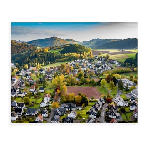 Puzzles 1000 Stück，Herbstliches Brilon-Hoppecke，Spielzeug Zur Stressreduktion Für Familien Puzzle - Personalisierte Herausforderungs-Spielzeuge Für Erwachsene（75x50cm）-AX65 von YYHMKBYY