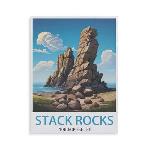 Puzzles 1000 Stück，Stack Rocks Pembrokeshire，Spielzeug Zur Stressreduktion Für Familien Puzzle - Personalisierte Herausforderungs-Spielzeuge Für Erwachsene（38x26cm）-GV50 von YYHMKBYY