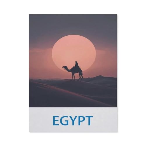 Puzzles 1000 Stück Holz Montage Bild，Ägypten – Vintage Reiseplakat，Erwachsene Spiele Lernspielzeug（75x50cm）-CZ60 von YYHMKBYY