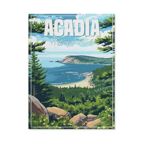 Puzzles 1000 Stück Holz Montage Bild，Acadia-Nationalpark，Erwachsene Spiele Lernspielzeug（75x50cm）-AS93 von YYHMKBYY
