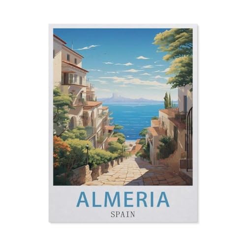 Puzzles 1000 Stück Holz Montage Bild，Almeria Spanien，Filmplakat Für Erwachsene Spiele Lernspielzeug（75x50cm）-EV38 von YYHMKBYY