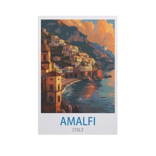 Puzzles 1000 Stück Holz Montage Bild，Amalfi, Italien，Erwachsene Spiele Lernspielzeug（75x50cm）-GC27 von YYHMKBYY