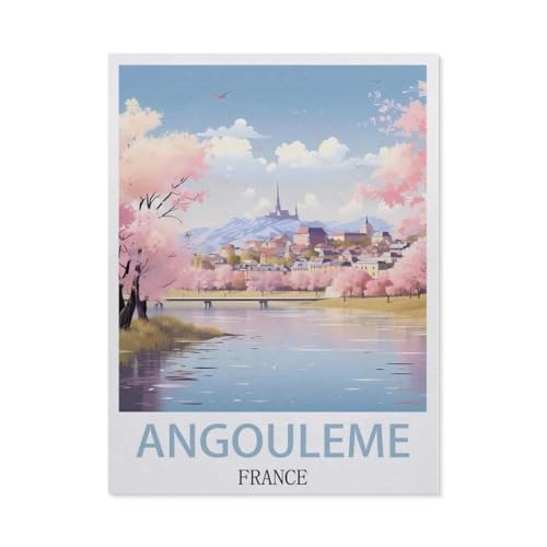 Puzzles 1000 Stück Holz Montage Bild，Angouleme Frankreich，Filmplakat Für Erwachsene Spiele Lernspielzeug（75x50cm）-AD52 von YYHMKBYY
