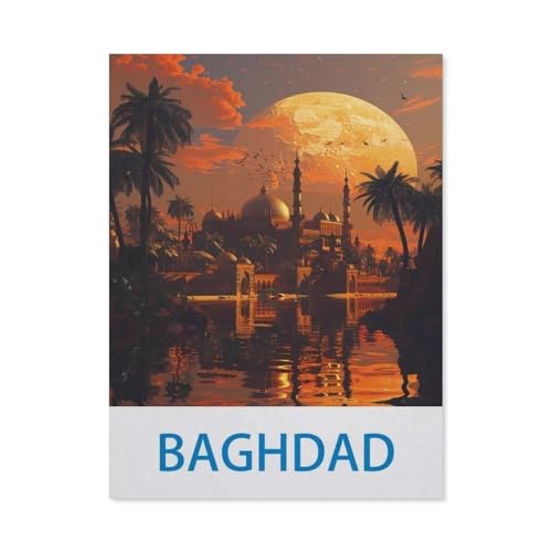 Puzzles 1000 Stück Holz Montage Bild，Bagdad, Irak，Filmplakat Für Erwachsene Spiele Lernspielzeug（75x50cm）-CJ50 von YYHMKBYY
