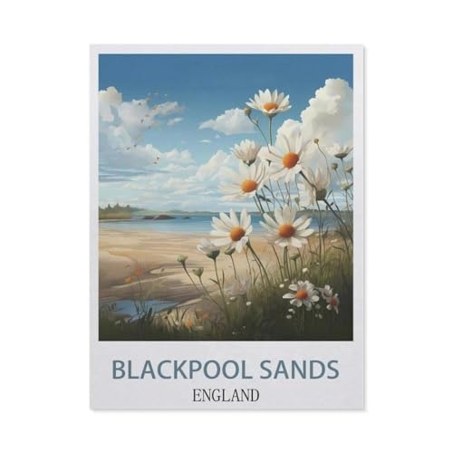 Puzzles 1000 Stück Holz Montage Bild，Blackpool Sands England，Erwachsene Spiele Lernspielzeug（75x50cm）-AC4 von YYHMKBYY