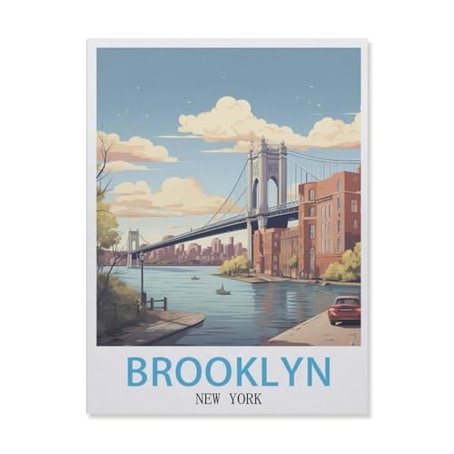 Puzzles 1000 Stück Holz Montage Bild，Brooklyn, New York，Erwachsene Spiele Lernspielzeug（75x50cm）-DN53 von YYHMKBYY