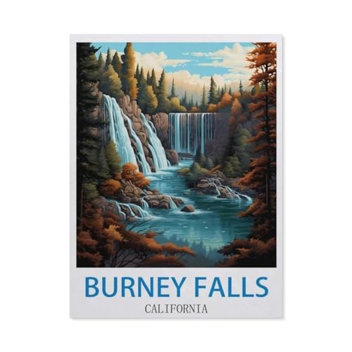 Puzzles 1000 Stück Holz Montage Bild，Burney Falls, Kalifornien，Erwachsene Spiele Lernspielzeug（75x50cm）-CL67 von YYHMKBYY