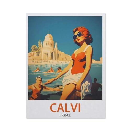 Puzzles 1000 Stück Holz Montage Bild，Calvi, Frankreich，Erwachsene Spiele Lernspielzeug（75x50cm）-DZ100 von YYHMKBYY