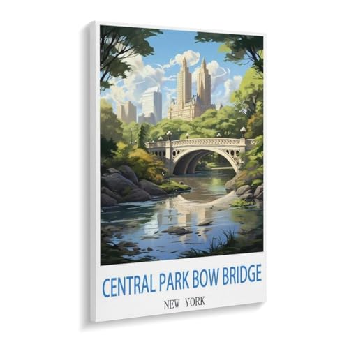 Puzzles 1000 Stück Holz Montage Bild，Central Park Bow Bridge New York，Erwachsene Spiele Lernspielzeug（75x50cm）-W16 von YYHMKBYY