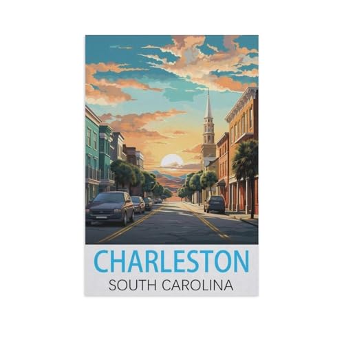 Puzzles 1000 Stück Holz Montage Bild，Charleston South Carolina，Erwachsene Spiele Lernspielzeug（75x50cm）-FQ56 von YYHMKBYY