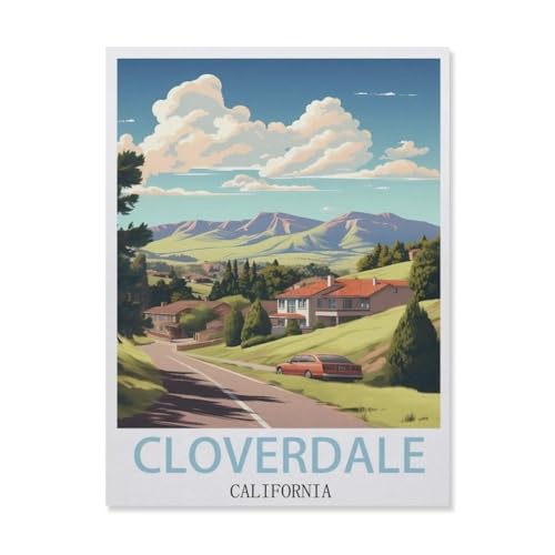 Puzzles 1000 Stück Holz Montage Bild，Cloverdale, Kalifornien，Erwachsene Spiele Lernspielzeug（75x50cm）-DM7 von YYHMKBYY