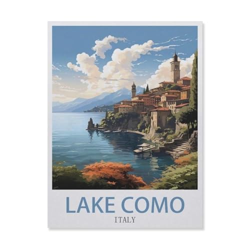 Puzzles 1000 Stück Holz Montage Bild，Comer See, Italien, Küste，Erwachsene Spiele Lernspielzeug（75x50cm）-DU86 von YYHMKBYY