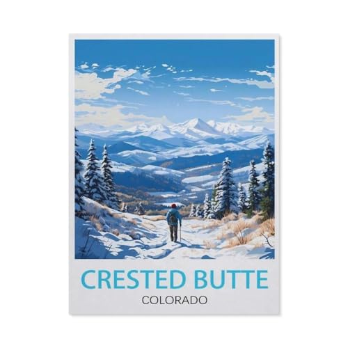 Puzzles 1000 Stück Holz Montage Bild，Crested Butte Colorado，Erwachsene Spiele Lernspielzeug（75x50cm）-AY80 von YYHMKBYY