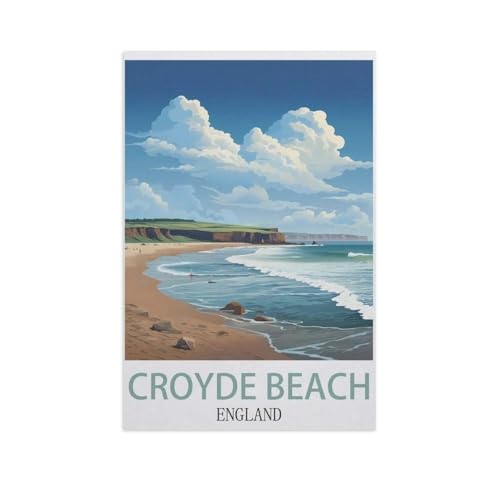 Puzzles 1000 Stück Holz Montage Bild，Croyde Beach, England，Erwachsene Spiele Lernspielzeug（75x50cm）-AN67 von YYHMKBYY