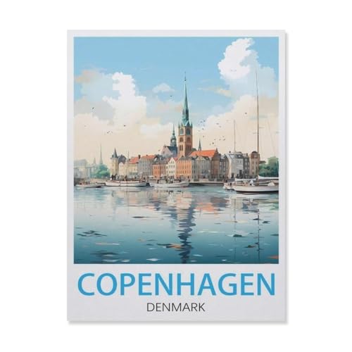 Puzzles 1000 Stück Holz Montage Bild，Dänemark Kopenhagen，Erwachsene Spiele Lernspielzeug（75x50cm）-DR94 von YYHMKBYY