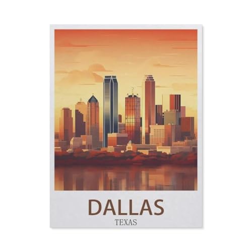 Puzzles 1000 Stück Holz Montage Bild，Dallas, Texas，Erwachsene Spiele Lernspielzeug（75x50cm）-ED58 von YYHMKBYY
