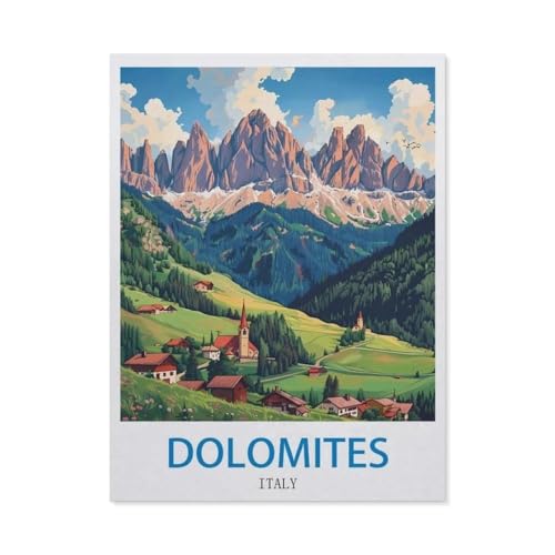 Puzzles 1000 Stück Holz Montage Bild，Dolomiten, Italien，Filmplakat Für Erwachsene Spiele Lernspielzeug（75x50cm）-CI77 von YYHMKBYY