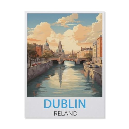 Puzzles 1000 Stück Holz Montage Bild，Dublin, Irland，Filmplakat Für Erwachsene Spiele Lernspielzeug（75x50cm）-FM90 von YYHMKBYY
