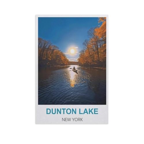 Puzzles 1000 Stück Holz Montage Bild，Dunton Lake, New York，Filmplakat Für Erwachsene Spiele Lernspielzeug（75x50cm）-GG70 von YYHMKBYY