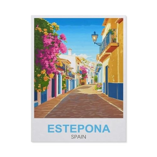 Puzzles 1000 Stück Holz Montage Bild，Estepona Spanien，Filmplakat Für Erwachsene Spiele Lernspielzeug（75x50cm）-FC65 von YYHMKBYY