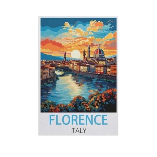 Puzzles 1000 Stück Holz Montage Bild，Florenz Italien，Filmplakat Für Erwachsene Spiele Lernspielzeug（75x50cm）-FU96 von YYHMKBYY