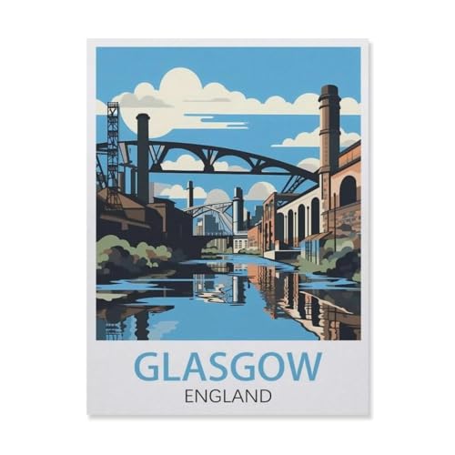 Puzzles 1000 Stück Holz Montage Bild，Glasgow, England，Filmplakat Für Erwachsene Spiele Lernspielzeug（75x50cm）-DR23 von YYHMKBYY