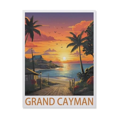 Puzzles 1000 Stück Holz Montage Bild，Grand Cayman，Filmplakat Für Erwachsene Spiele Lernspielzeug（75x50cm）-ET92 von YYHMKBYY