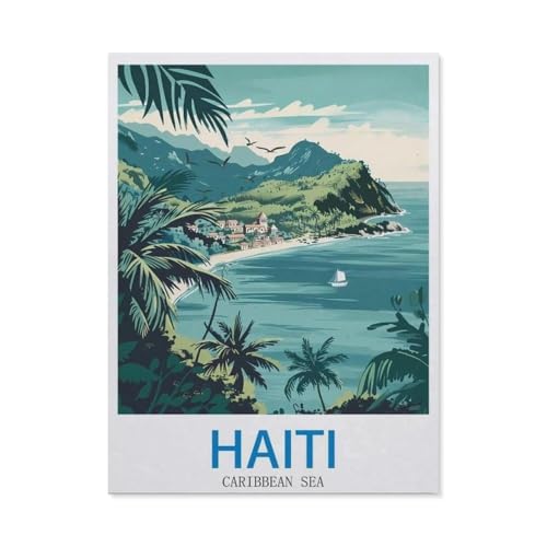 Puzzles 1000 Stück Holz Montage Bild，Haiti, Karibiksee，Filmplakat Für Erwachsene Spiele Lernspielzeug（75x50cm）-DG95 von YYHMKBYY