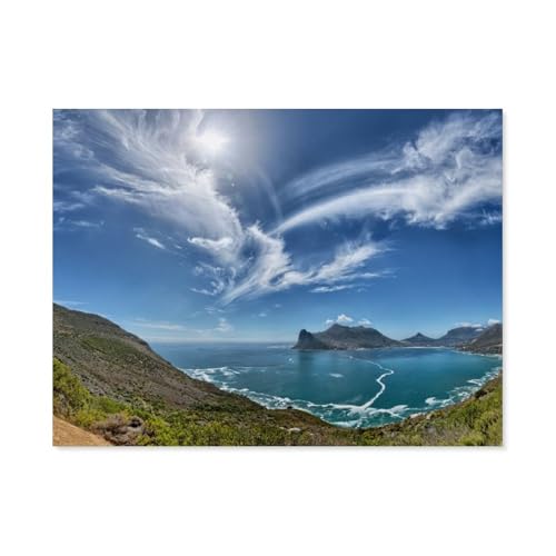 Puzzles 1000 Stück Holz Montage Bild，Hout Bay vom Chapman's Peak Drive，Filmplakat Für Erwachsene Spiele Lernspielzeug（75x50cm）-AT53 von YYHMKBYY