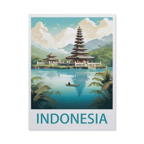 Puzzles 1000 Stück Holz Montage Bild，Indonesien，Erwachsene Spiele Lernspielzeug（75x50cm）-EK28 von YYHMKBYY