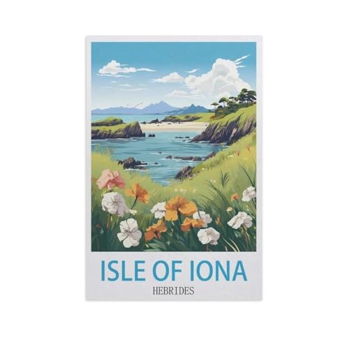 Puzzles 1000 Stück Holz Montage Bild，Insel Iona Hebriden，Erwachsene Spiele Lernspielzeug（75x50cm）-GK36 von YYHMKBYY