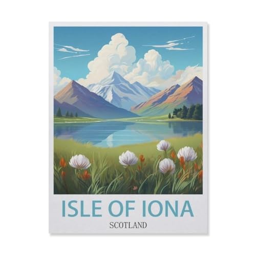 Puzzles 1000 Stück Holz Montage Bild，Isle of Iona Schottland，Filmplakat Für Erwachsene Spiele Lernspielzeug（75x50cm）-FI49 von YYHMKBYY