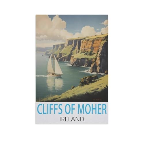 Puzzles 1000 Stück Holz Montage Bild，Klippen von Moher Irland，Erwachsene Spiele Lernspielzeug（75x50cm）-FP83 von YYHMKBYY