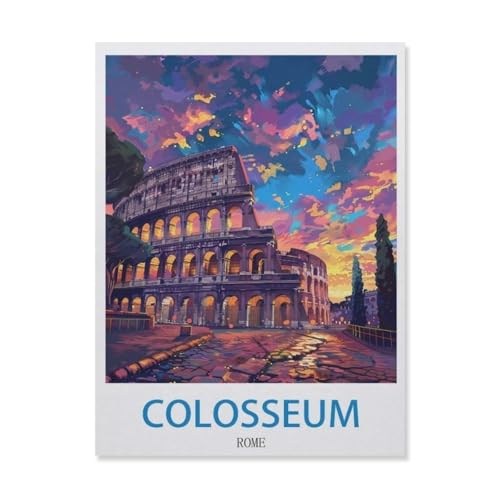 Puzzles 1000 Stück Holz Montage Bild，Kolosseum, Rom，Filmplakat Für Erwachsene Spiele Lernspielzeug（75x50cm）-DP4 von YYHMKBYY