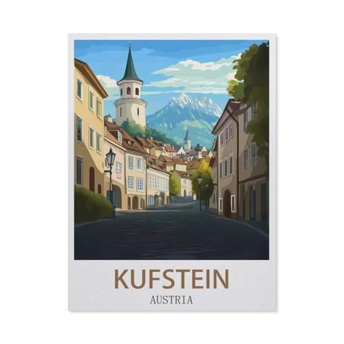 Puzzles 1000 Stück Holz Montage Bild，Kufstein Österreich，Erwachsene Spiele Lernspielzeug（75x50cm）-EZ68 von YYHMKBYY