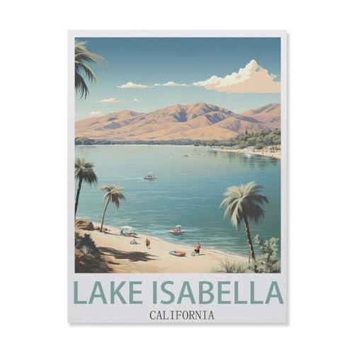 Puzzles 1000 Stück Holz Montage Bild，Lake Isabella, Kalifornien，Filmplakat Für Erwachsene Spiele Lernspielzeug（75x50cm）-DM9 von YYHMKBYY