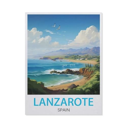 Puzzles 1000 Stück Holz Montage Bild，Lanzarote Spanien，Filmplakat Für Erwachsene Spiele Lernspielzeug（75x50cm）-BR16 von YYHMKBYY