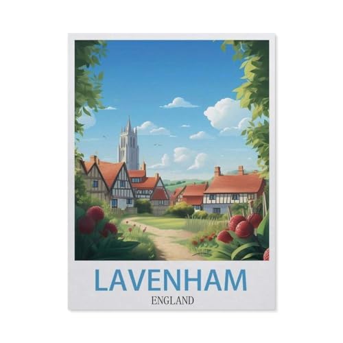 Puzzles 1000 Stück Holz Montage Bild，Lavenham, England，Erwachsene Spiele Lernspielzeug（75x50cm）-DJ88 von YYHMKBYY