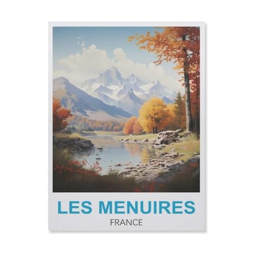 Puzzles 1000 Stück Holz Montage Bild，Les Menuires，Erwachsene Spiele Lernspielzeug（75x50cm）-GN28 von YYHMKBYY
