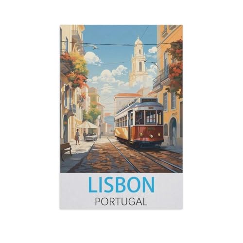 Puzzles 1000 Stück Holz Montage Bild，Lissabon Portugal，Erwachsene Spiele Lernspielzeug（75x50cm）-FU21 von YYHMKBYY