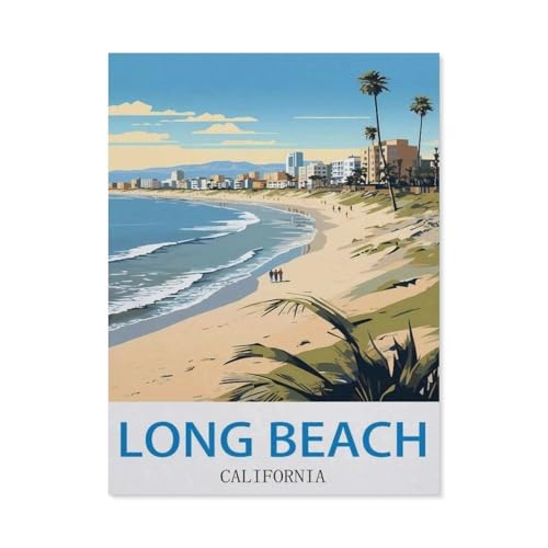 Puzzles 1000 Stück Holz Montage Bild，Long Beach, Kalifornien，Erwachsene Spiele Lernspielzeug（75x50cm）-CK21 von YYHMKBYY