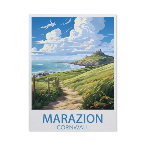 Puzzles 1000 Stück Holz Montage Bild，Marazion Cornwall，Erwachsene Spiele Lernspielzeug（75x50cm）-BR87 von YYHMKBYY